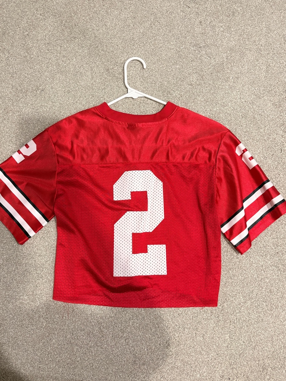 Nike Red Short-Sleeve Cropped Football Jersey, Number 2 - Picture 2 of 2
